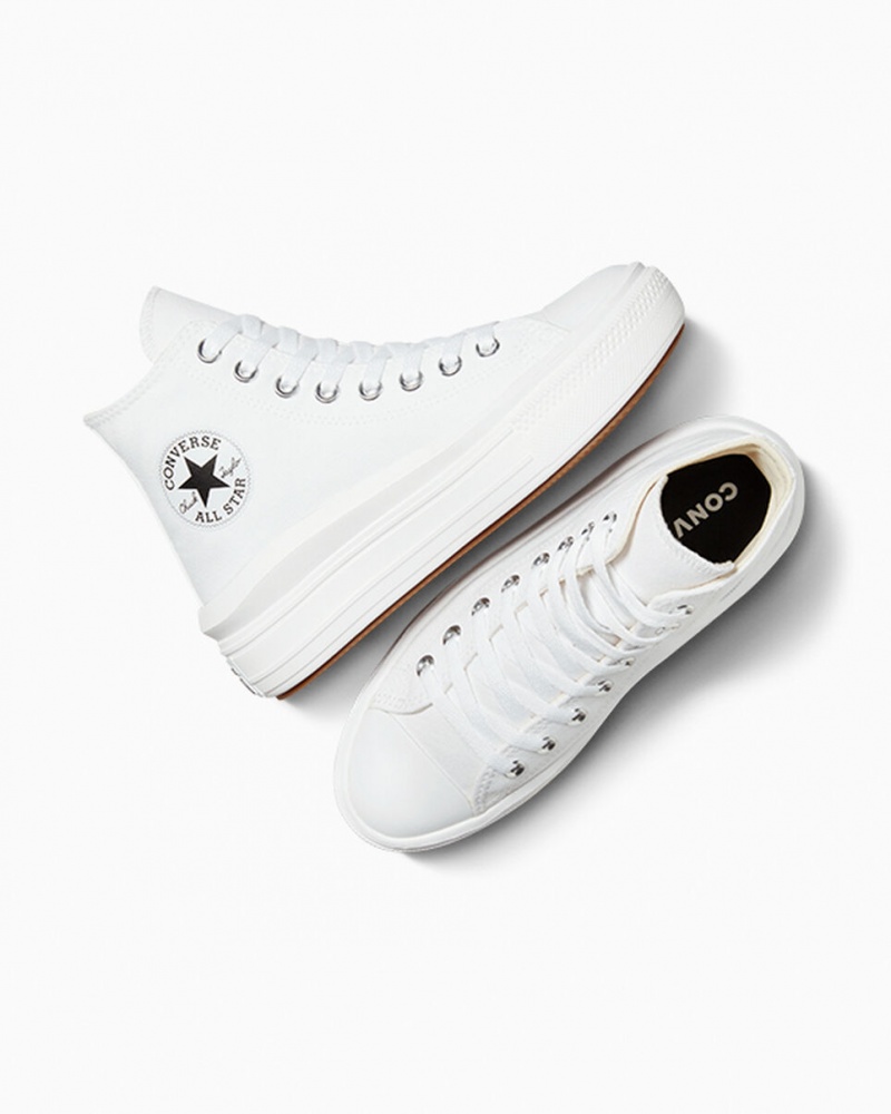 Converse Chuck Taylor All Star Move Plataforma Branco Pretas | 9645-YZDVI