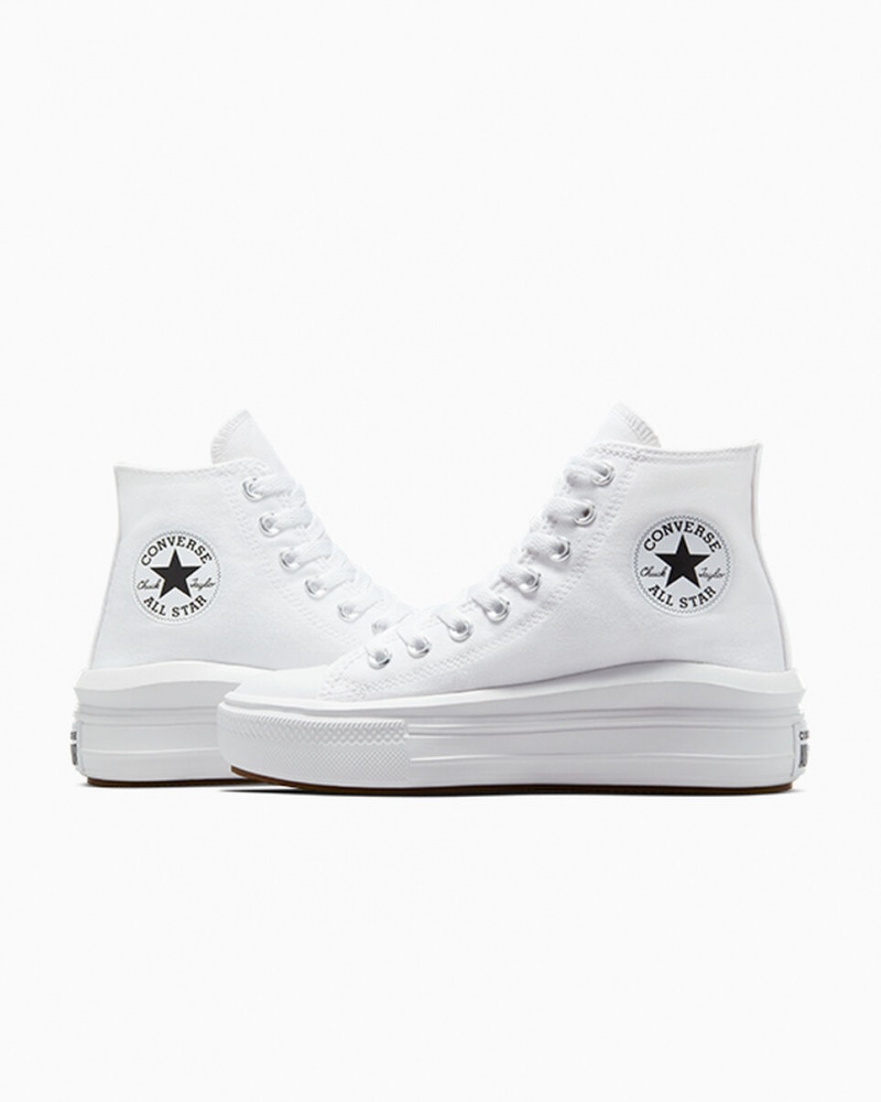 Converse Chuck Taylor All Star Move Plataforma Branco Pretas | 9645-YZDVI