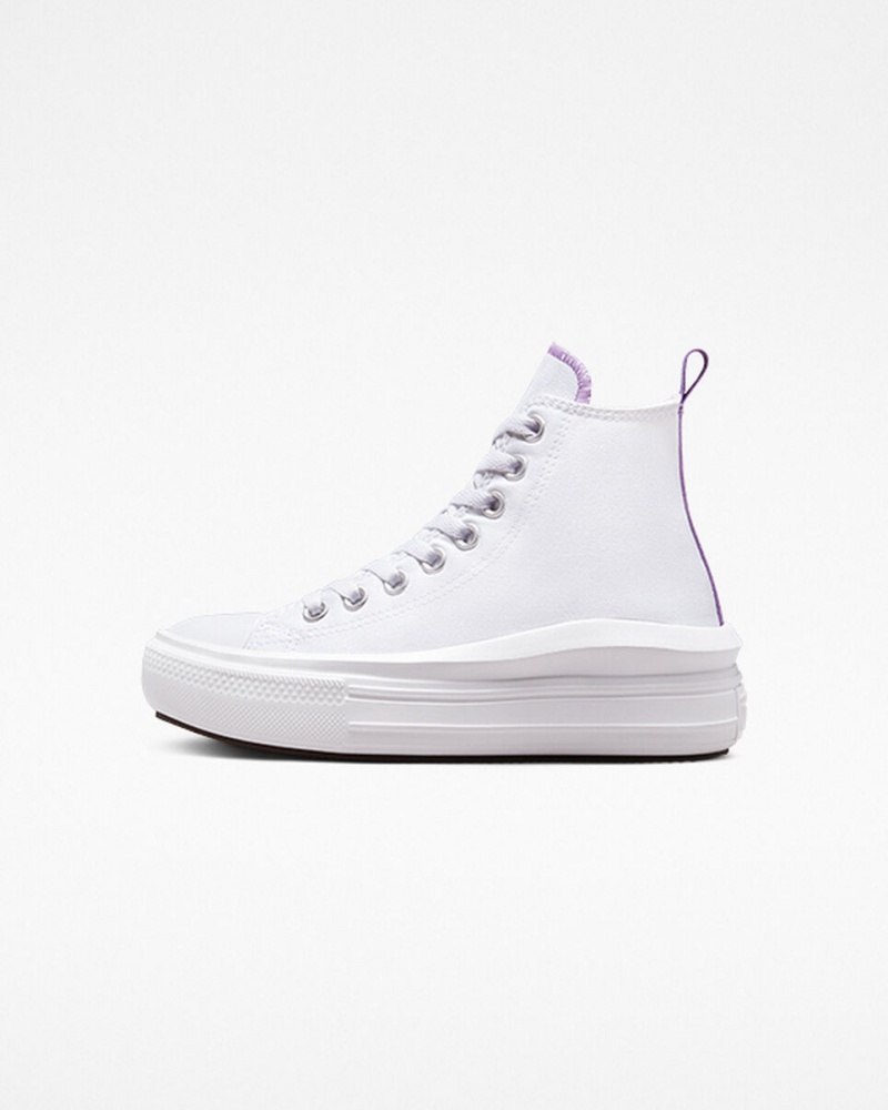 Converse Chuck Taylor All Star Move Plataforma Branco Roxo Branco | 2567-AUOQY