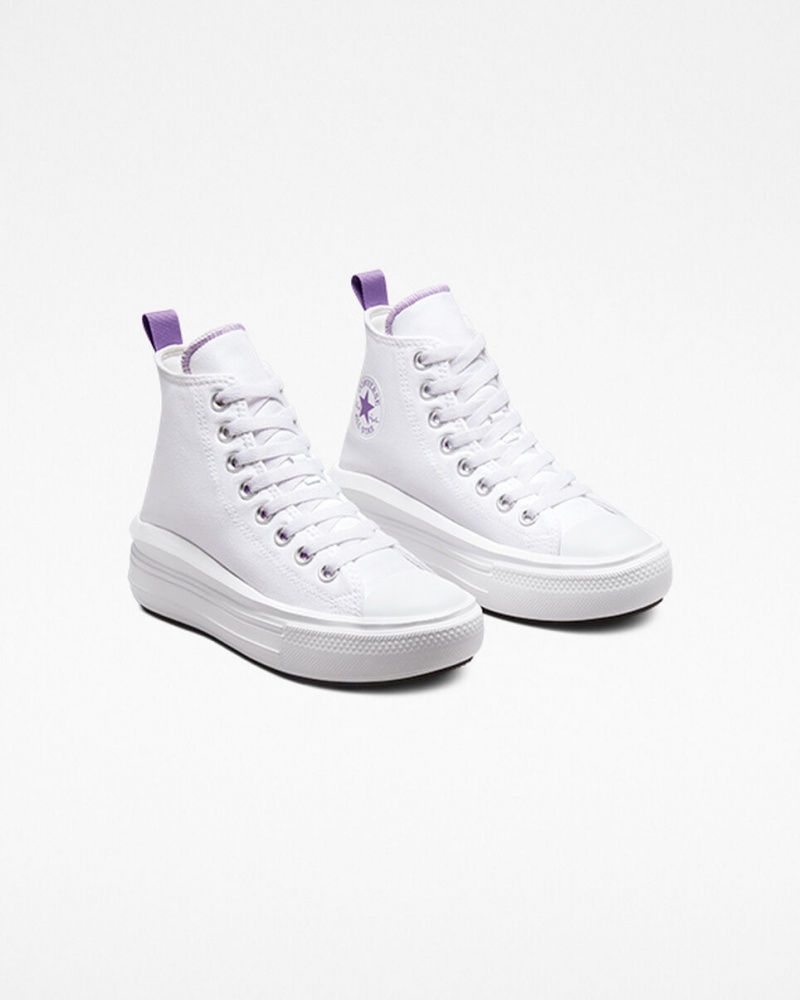 Converse Chuck Taylor All Star Move Plataforma Branco Roxo Branco | 2567-AUOQY