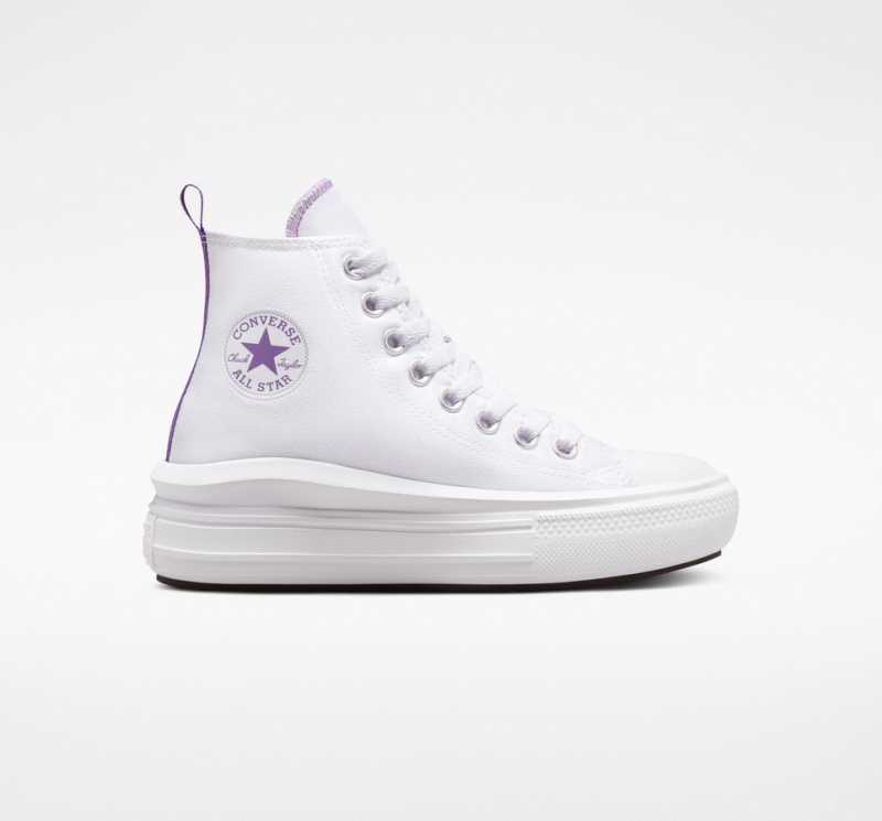 Converse Chuck Taylor All Star Move Plataforma Branco Roxo Branco | 2567-AUOQY