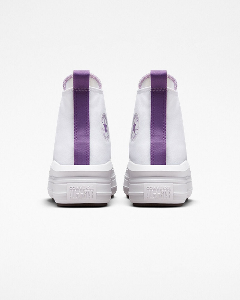 Converse Chuck Taylor All Star Move Plataforma Branco Roxo Branco | 4568-ZGUFN