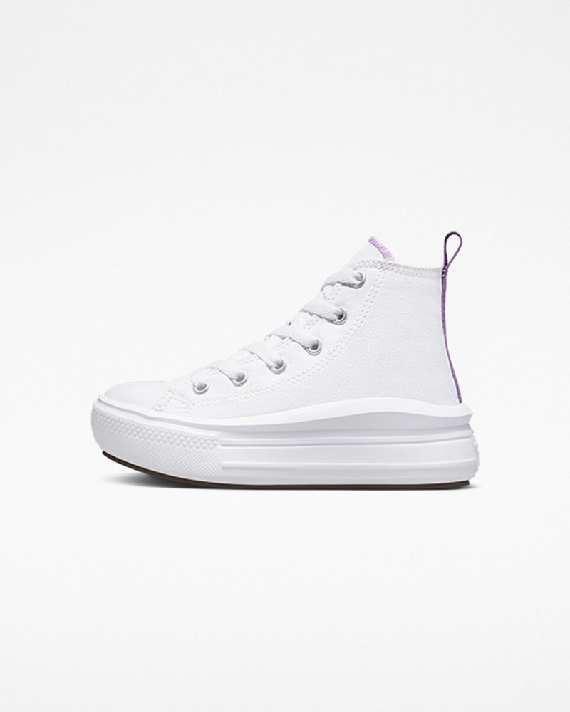 Converse Chuck Taylor All Star Move Plataforma Branco Roxo Branco | 6570-LSRTP