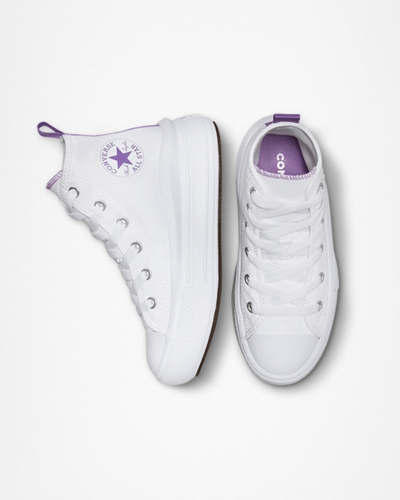 Converse Chuck Taylor All Star Move Plataforma Branco Roxo Branco | 6570-LSRTP