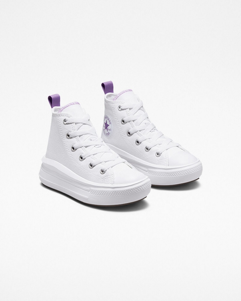 Converse Chuck Taylor All Star Move Plataforma Branco Roxo Branco | 6570-LSRTP