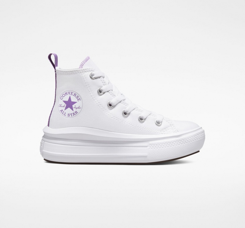 Converse Chuck Taylor All Star Move Plataforma Branco Roxo Branco | 6570-LSRTP