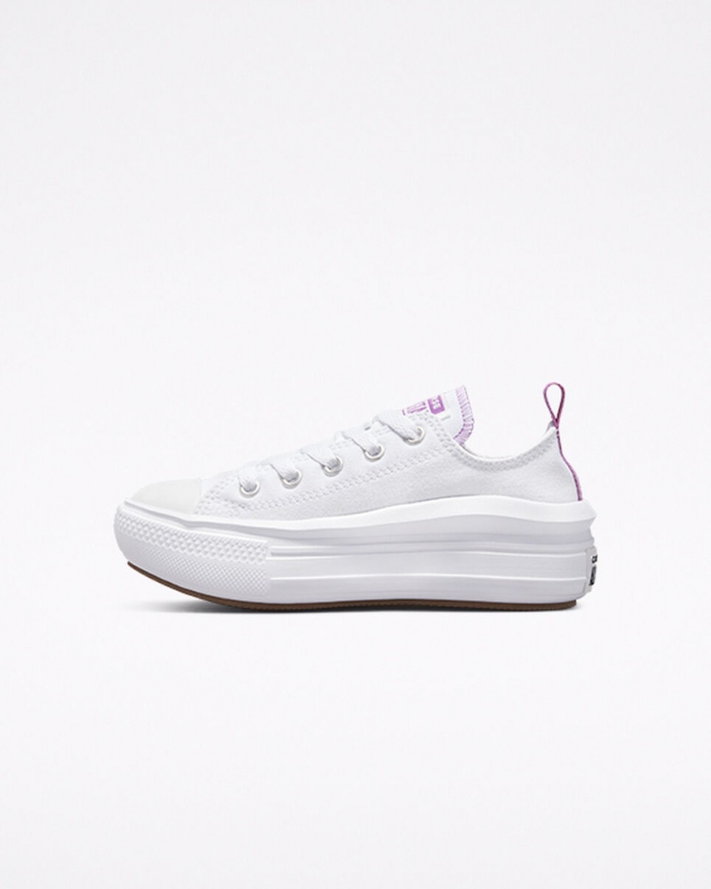 Converse Chuck Taylor All Star Move Plataforma Branco Roxo Branco | 2651-KVWJS