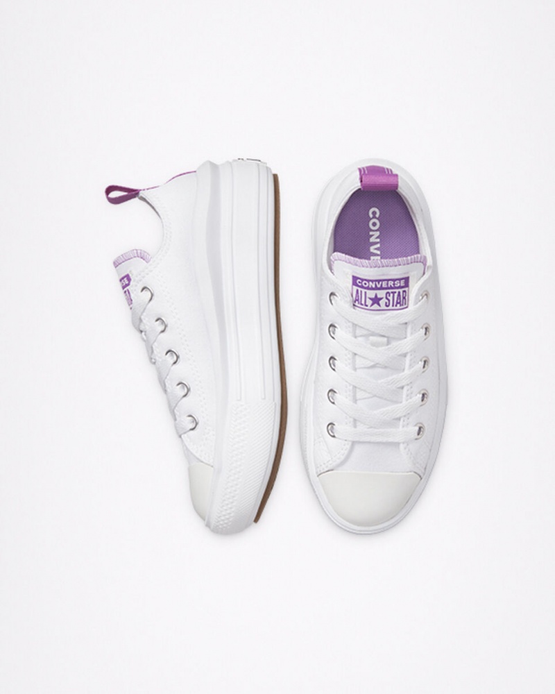 Converse Chuck Taylor All Star Move Plataforma Branco Roxo Branco | 2651-KVWJS