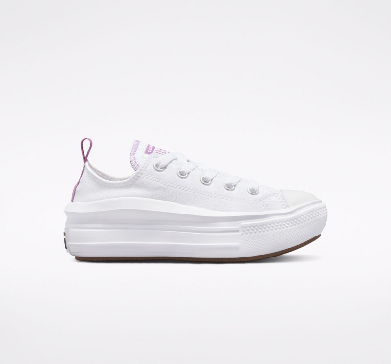 Converse Chuck Taylor All Star Move Plataforma Branco Roxo Branco | 2651-KVWJS