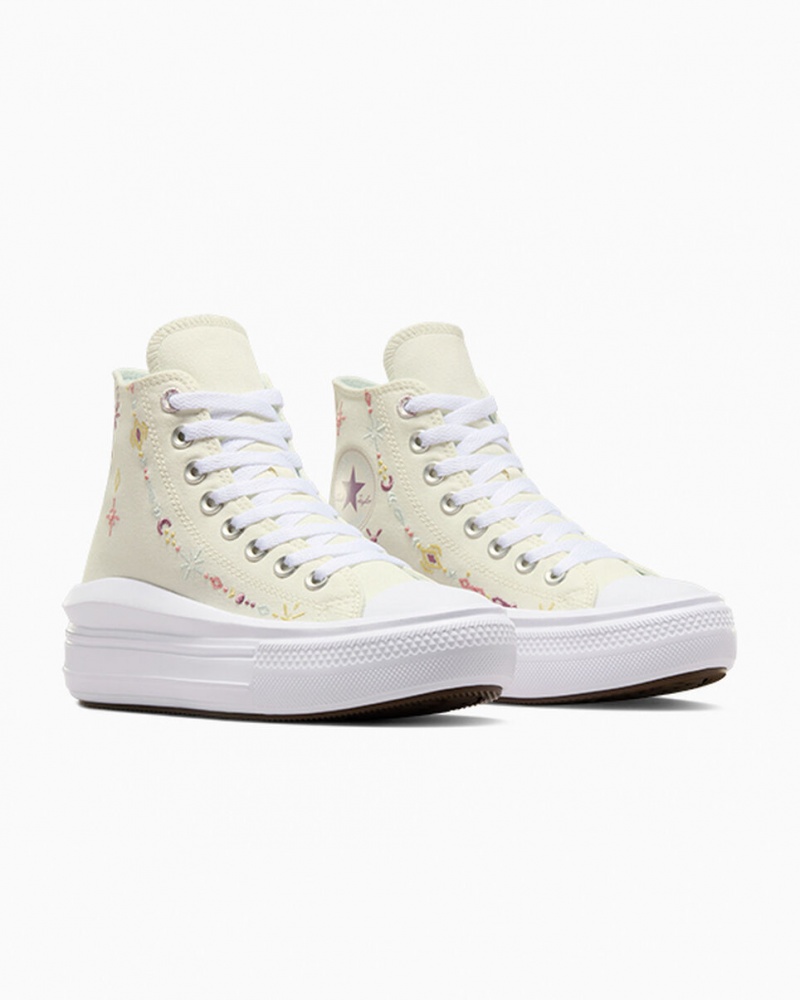 Converse Chuck Taylor All Star Move Plataforma Alchemy Embroidery Branco | 7109-HLZTN