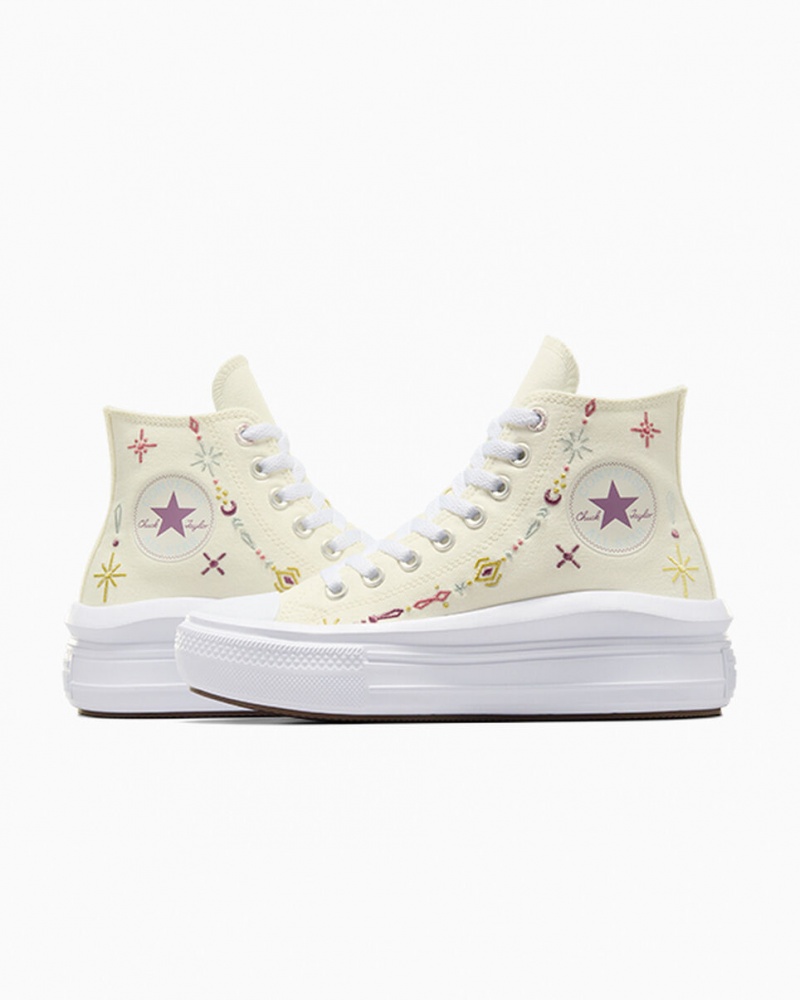 Converse Chuck Taylor All Star Move Plataforma Alchemy Embroidery Branco | 7109-HLZTN