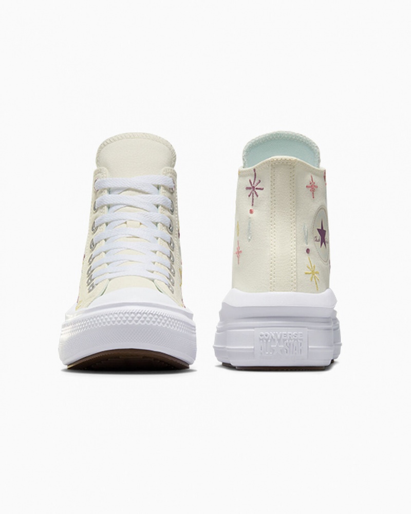 Converse Chuck Taylor All Star Move Plataforma Alchemy Embroidery Branco | 7109-HLZTN