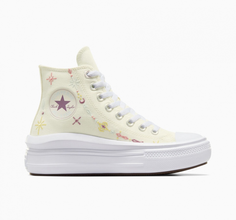 Converse Chuck Taylor All Star Move Plataforma Alchemy Embroidery Branco | 7109-HLZTN