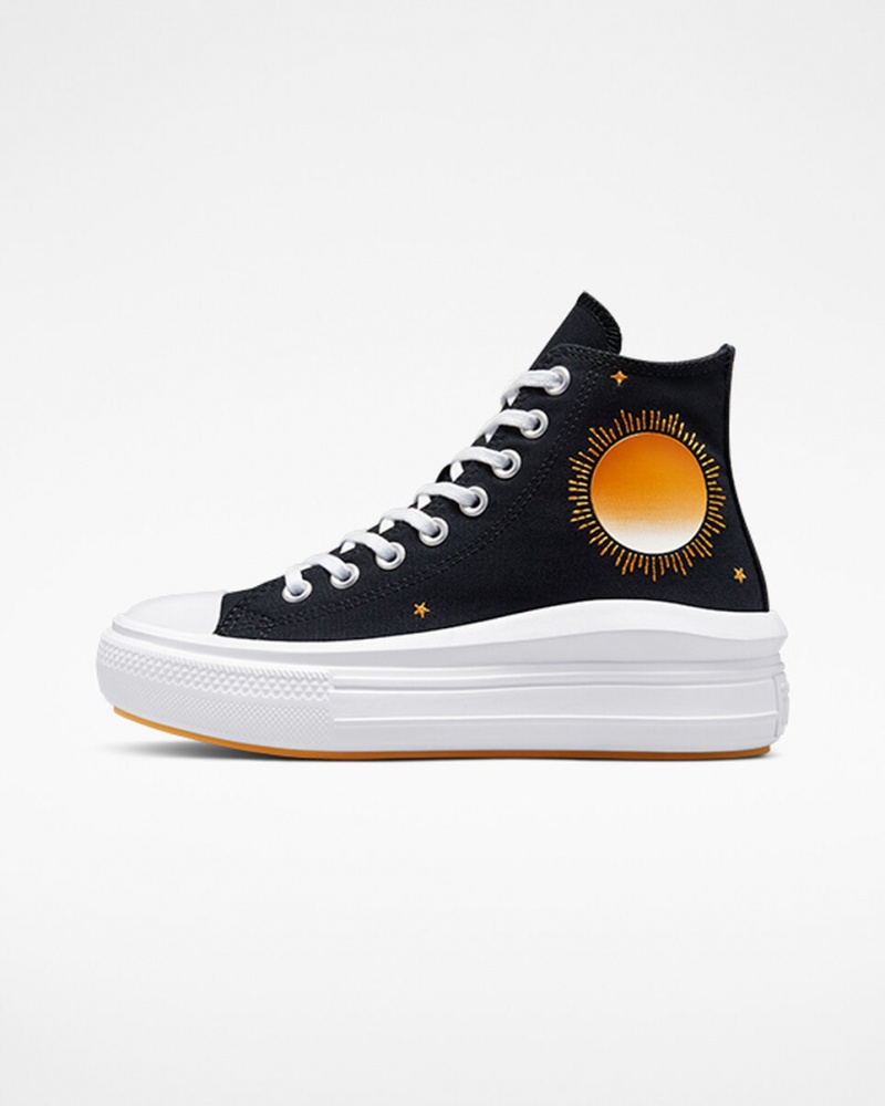 Converse Chuck Taylor All Star Move Plataforma Celestial Pretas Amarelas | 4837-OTRIQ