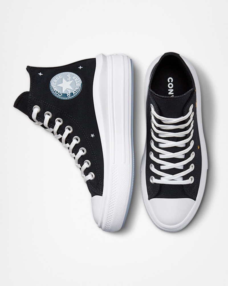 Converse Chuck Taylor All Star Move Plataforma Celestial Pretas Amarelas | 4837-OTRIQ