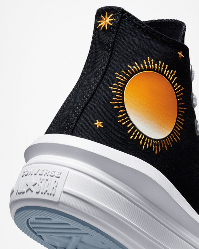 Converse Chuck Taylor All Star Move Plataforma Celestial Pretas Amarelas | 4837-OTRIQ