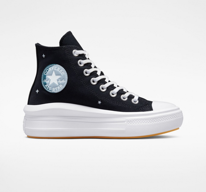 Converse Chuck Taylor All Star Move Plataforma Celestial Pretas Amarelas | 4837-OTRIQ