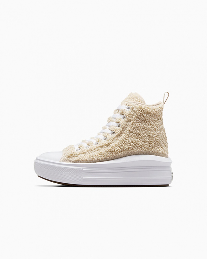 Converse Chuck Taylor All Star Move Plataforma Sherpa Branco Pretas | 8791-LISBQ