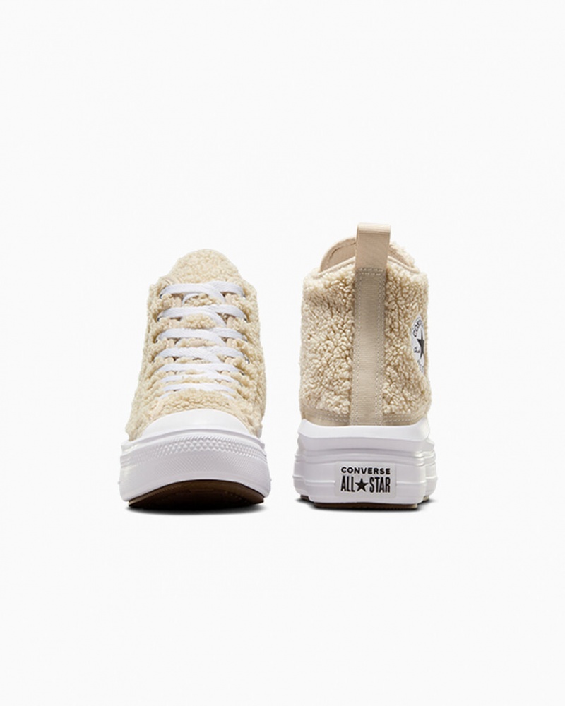 Converse Chuck Taylor All Star Move Plataforma Sherpa Branco Pretas | 8791-LISBQ