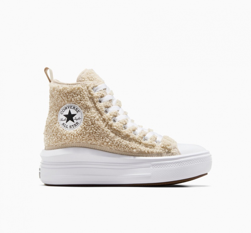 Converse Chuck Taylor All Star Move Plataforma Sherpa Branco Pretas | 8791-LISBQ