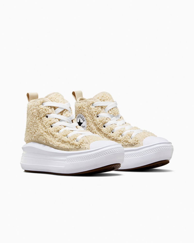 Converse Chuck Taylor All Star Move Plataforma Sherpa Branco Pretas | 3146-DGZXR