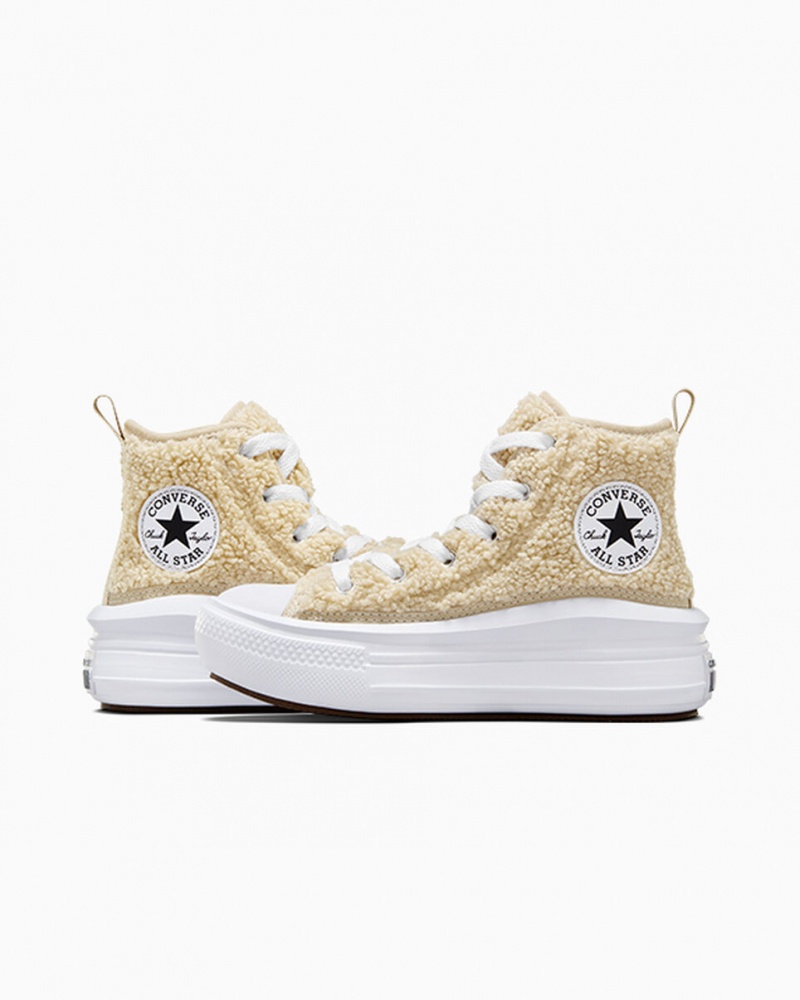 Converse Chuck Taylor All Star Move Plataforma Sherpa Branco Pretas | 3146-DGZXR