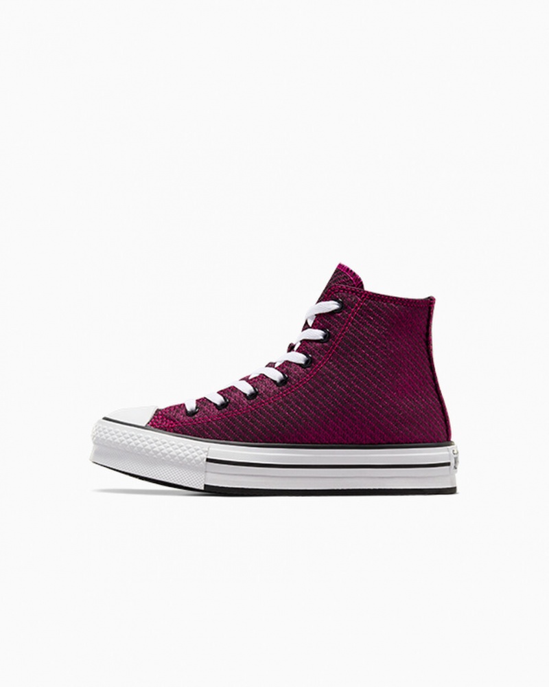 Converse Chuck Taylor All Star Plataforma Lift Sparkle Rosa Branco Pretas | 6741-ESVLD