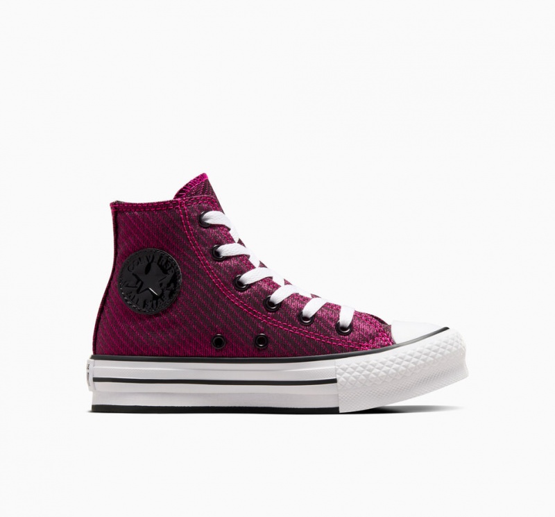 Converse Chuck Taylor All Star Plataforma Lift Sparkle Rosa Branco Pretas | 1054-OUZSI