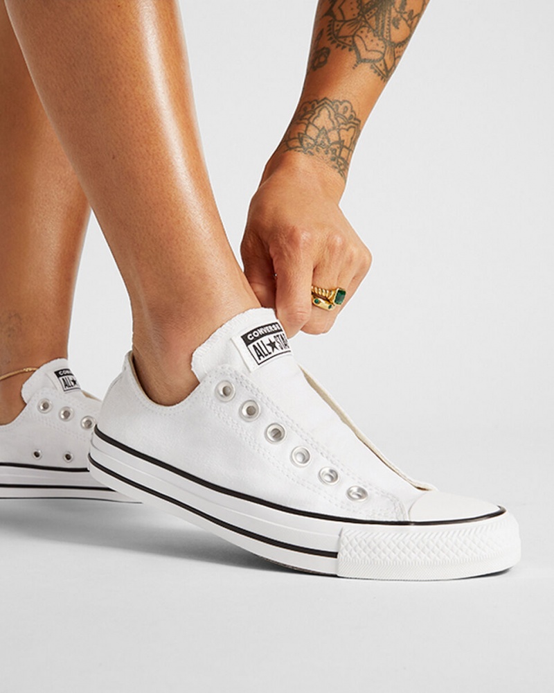 Converse Chuck Taylor All Star Slip Branco Pretas Branco | 7680-BIYVN