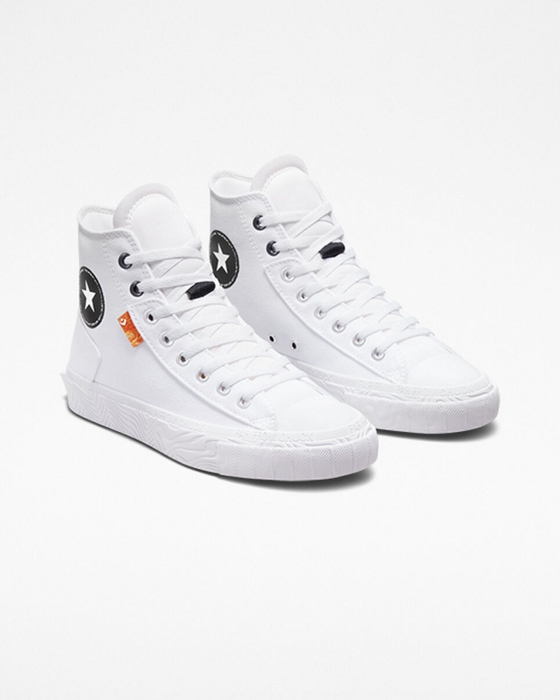 Converse Chuck Taylor Alt Star Lona Branco Pretas Branco | 4927-YRZKL