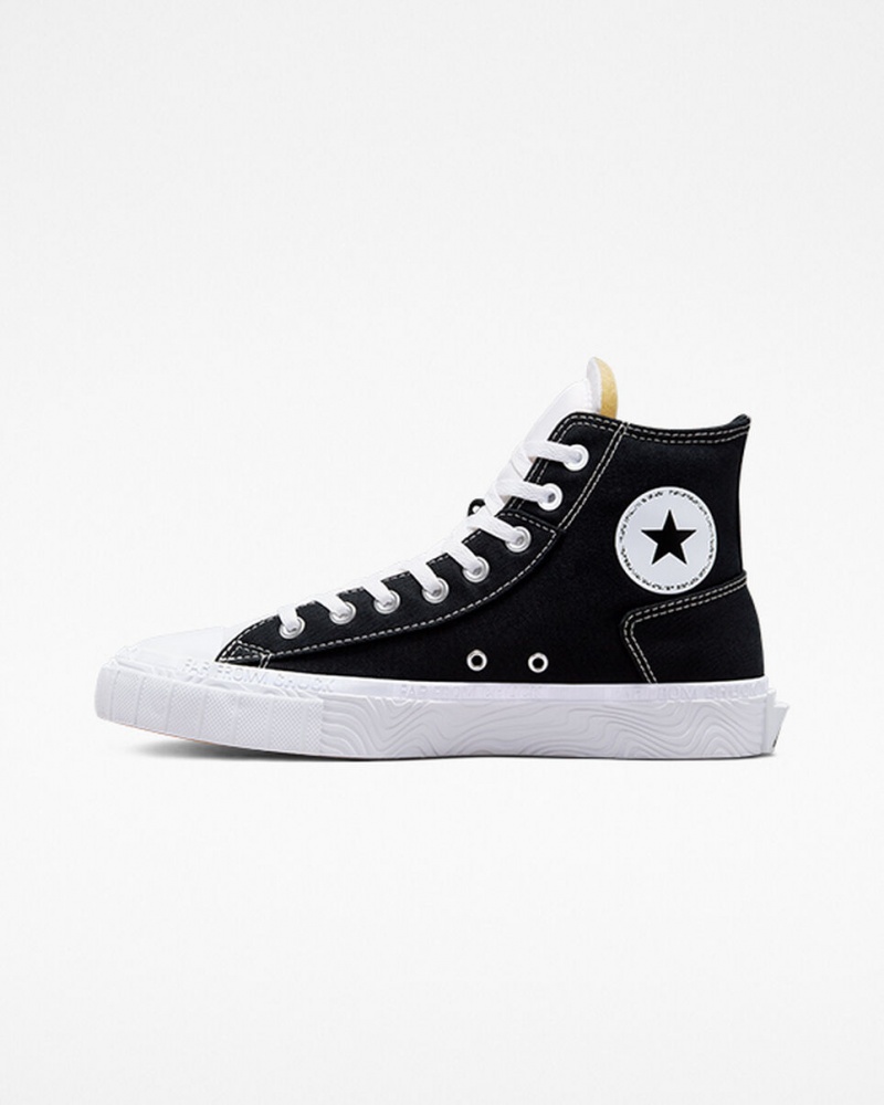 Converse Chuck Taylor Alt Star Lona Pretas Branco Branco | 0983-UCJMH