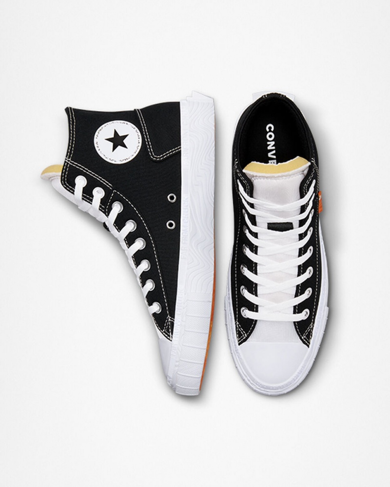 Converse Chuck Taylor Alt Star Lona Pretas Branco Branco | 9281-CVONW