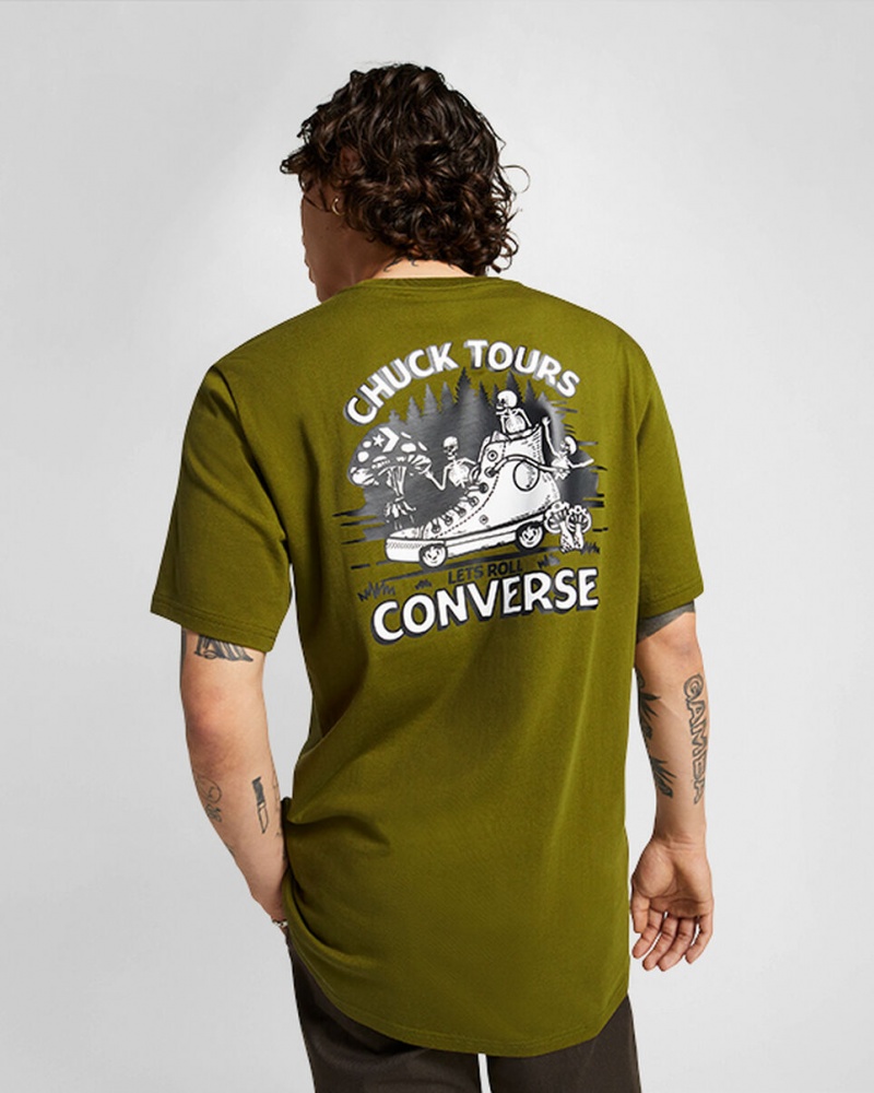 Converse Chuck Tours Gráficas T-Shirt Verdes | 6519-QXDHC