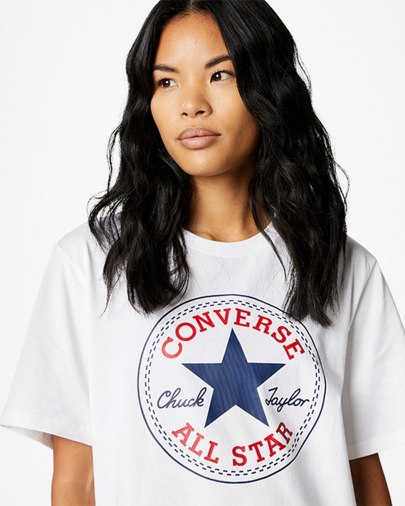 Converse Converse Go-To All Star Patch Standard-Fit T-Shirt Branco | 3567-YQORL