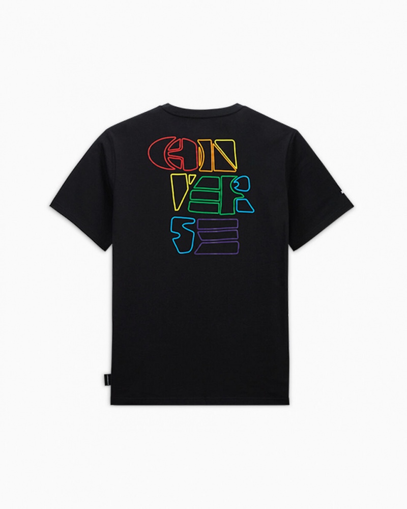 Converse Converse Go-To All Star Pride Deconstructed Gráficas T-Shirt Pretas | 2786-AWMJO