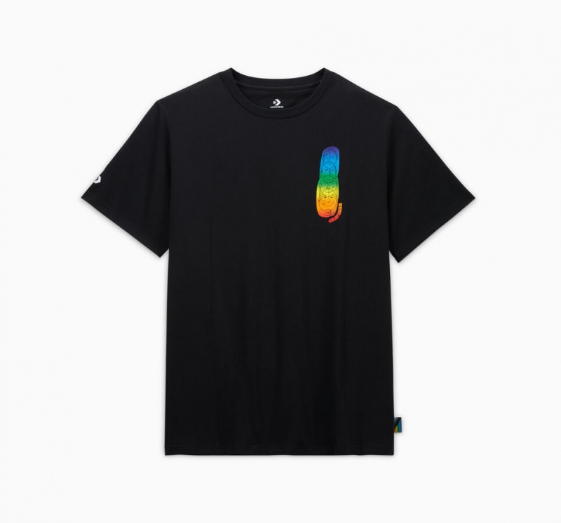 Converse Converse Go-To All Star Pride Deconstructed Gráficas T-Shirt Pretas | 2786-AWMJO