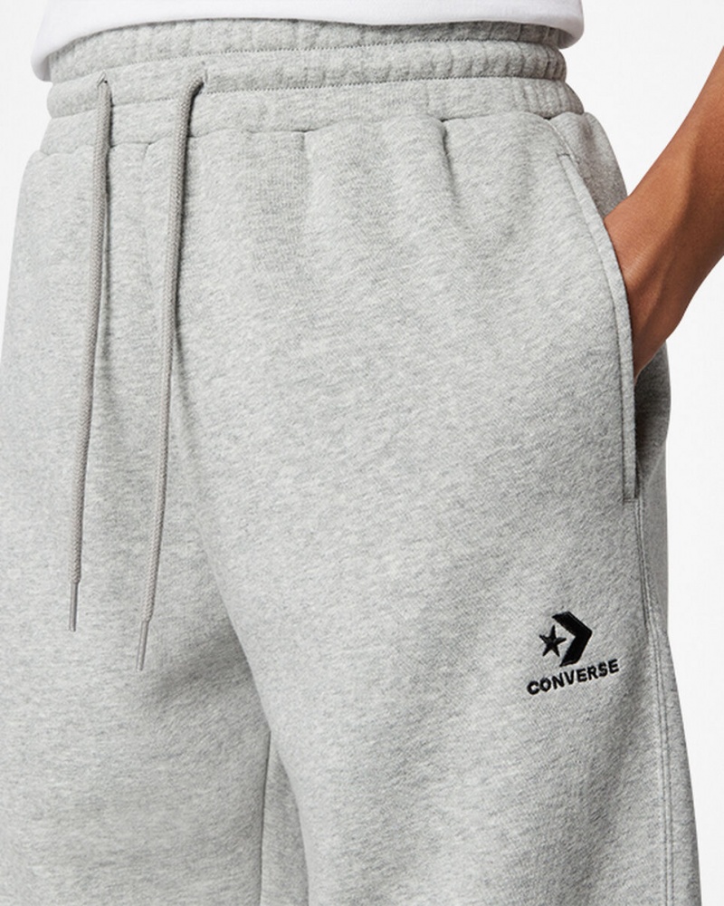 Converse Converse Go-To Embroidered Star Chevron Standard-Fit Fleece Sweatpant Cinzentas | 0275-IVNRZ