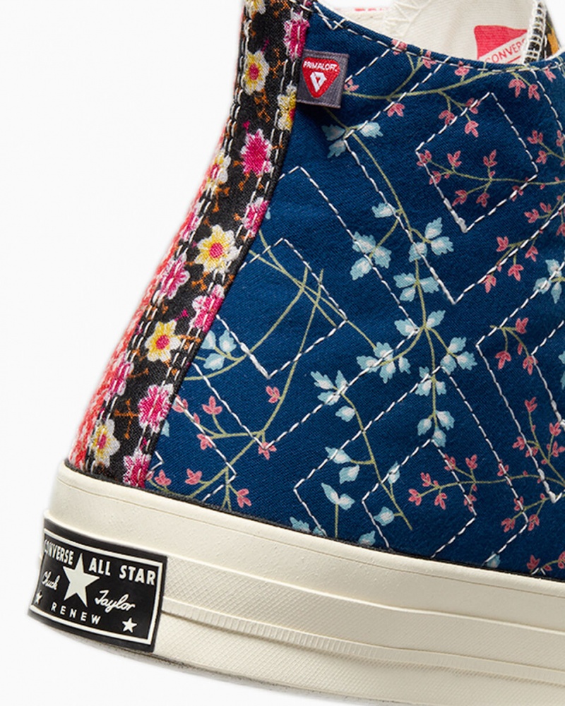 Converse Converse Upcycled Floral Chuck 70 Pretas Vermelhas Azuis | 0963-RABPJ