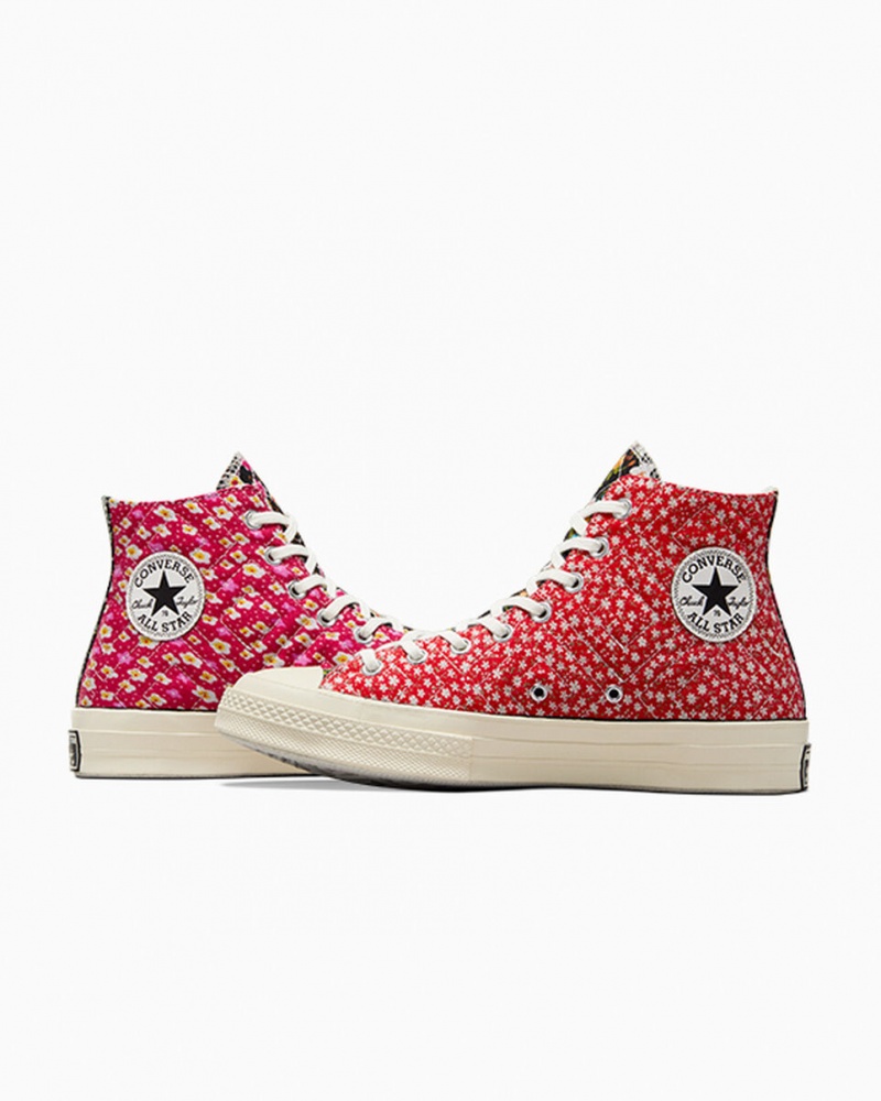 Converse Converse Upcycled Floral Chuck 70 Pretas Vermelhas Azuis | 0963-RABPJ