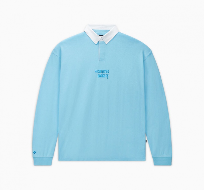 Converse Converse x Awake NY Rugby Shirt Baltic Sea | 8356-QVMOA