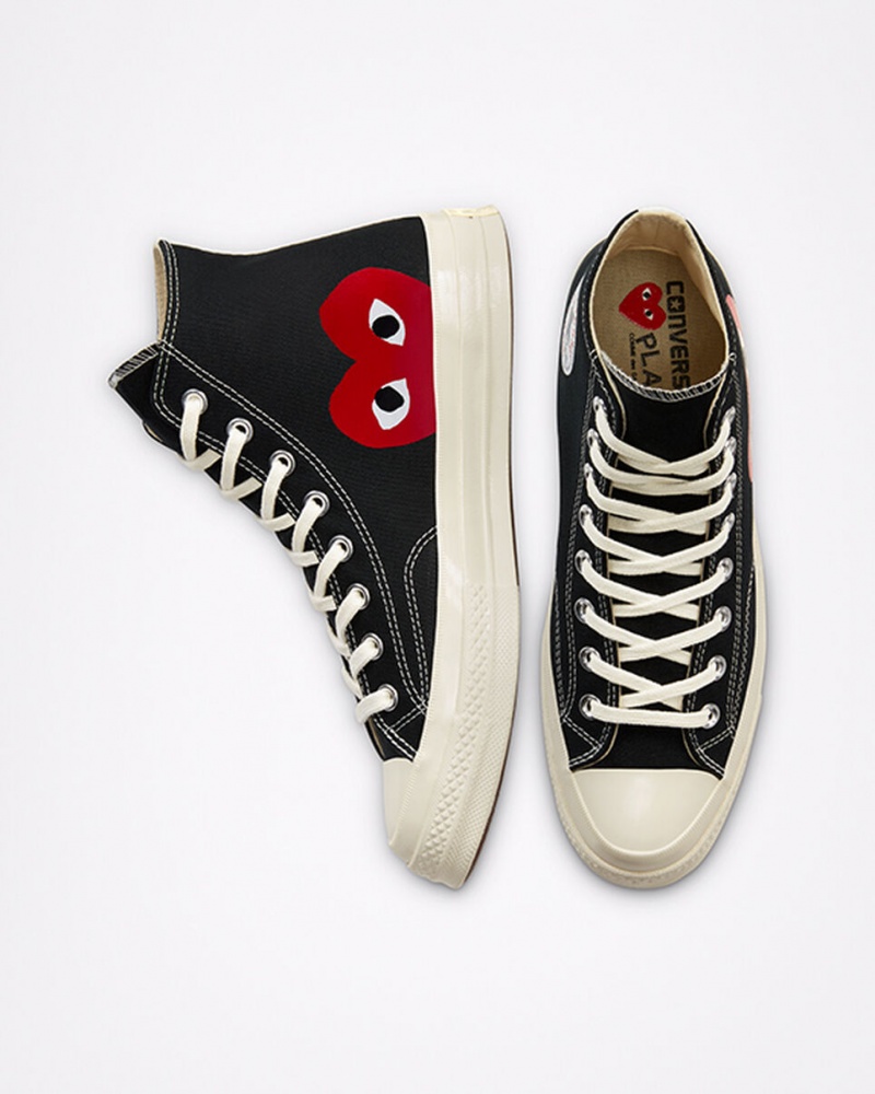 Converse Converse x Comme des Garçons PLAY Chuck 70 Pretas Branco Vermelhas | 9813-DIJGS