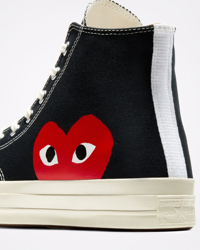 Converse Converse x Comme des Garçons PLAY Chuck 70 Pretas Branco Vermelhas | 9813-DIJGS