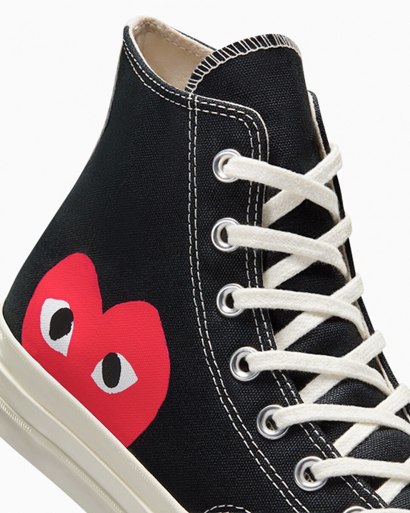 Converse Converse x Comme des Garçons PLAY Chuck 70 Pretas Branco Vermelhas | 9813-DIJGS