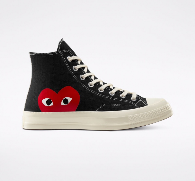 Converse Converse x Comme des Garçons PLAY Chuck 70 Pretas Branco Vermelhas | 9813-DIJGS