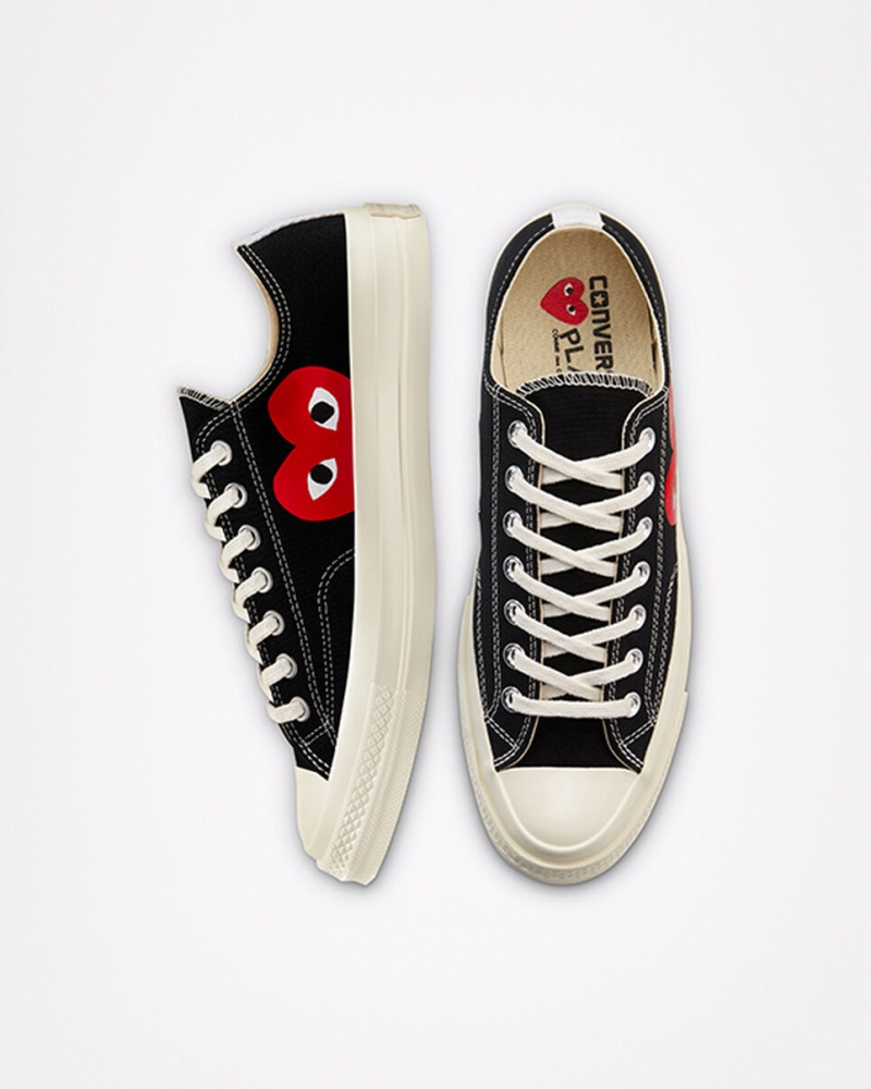 Converse Converse x Comme des Garçons PLAY Chuck 70 Pretas Branco Vermelhas | 2593-HKVYQ