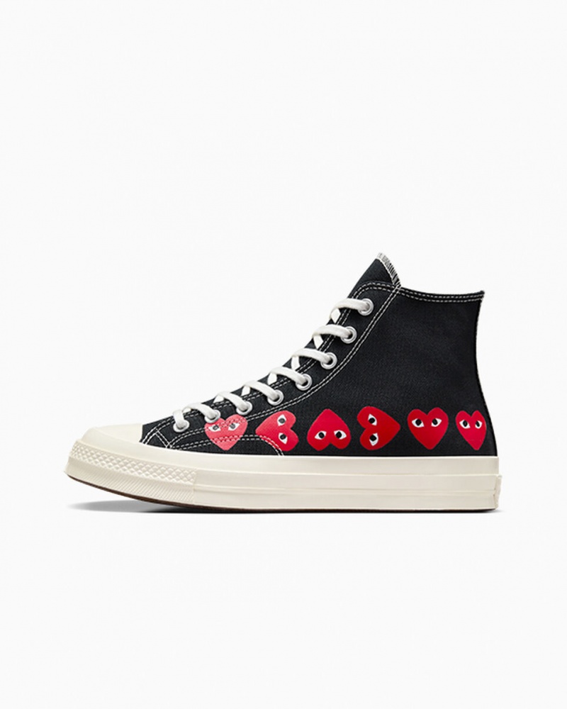 Converse Converse x Comme des Garçons PLAY Chuck 70 Multi Heart Pretas Vermelhas | 4063-VUQKE