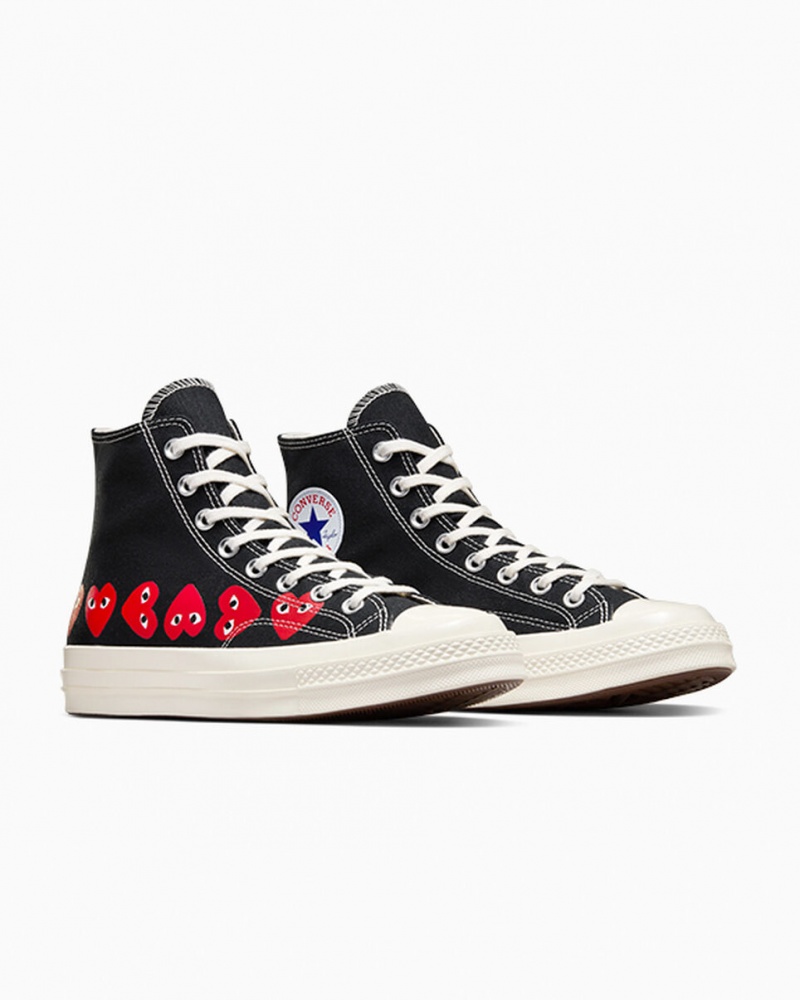 Converse Converse x Comme des Garçons PLAY Chuck 70 Multi Heart Pretas Vermelhas | 4063-VUQKE