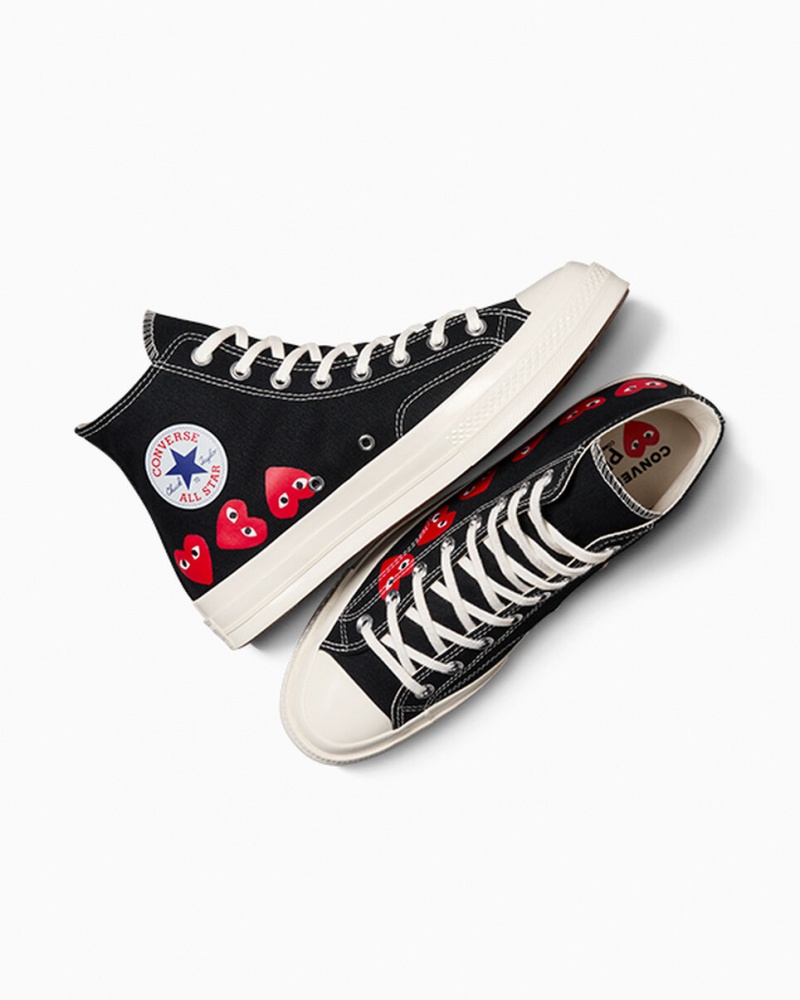 Converse Converse x Comme des Garçons PLAY Chuck 70 Multi Heart Pretas Vermelhas | 4063-VUQKE