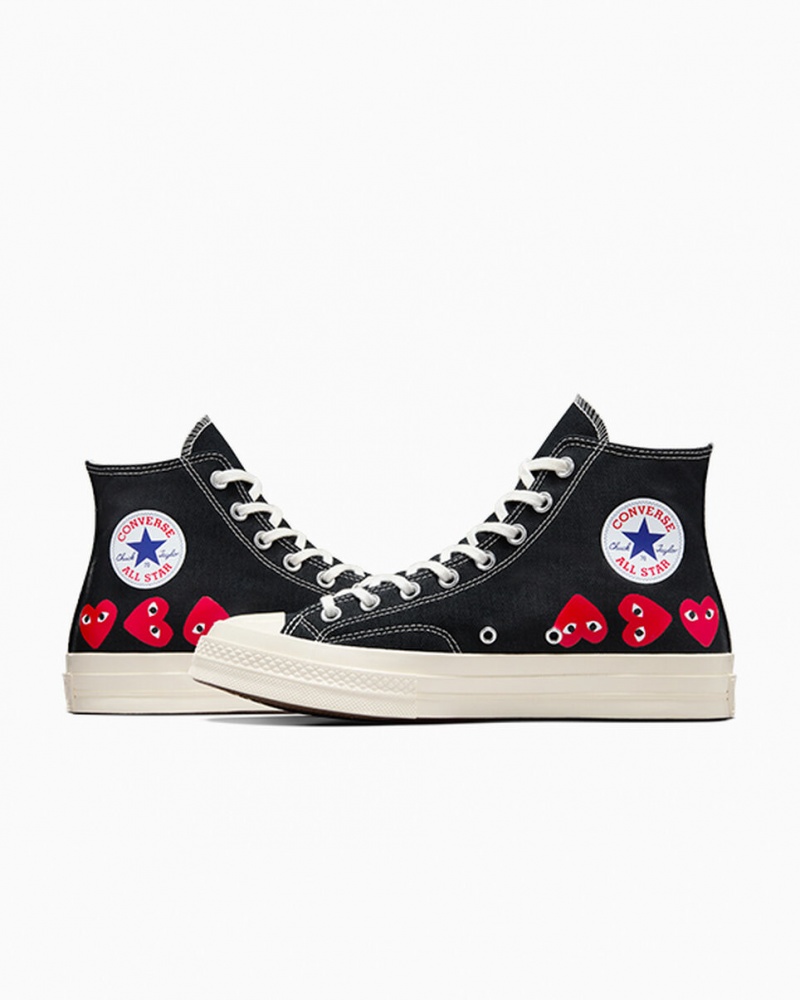 Converse Converse x Comme des Garçons PLAY Chuck 70 Multi Heart Pretas Vermelhas | 4063-VUQKE