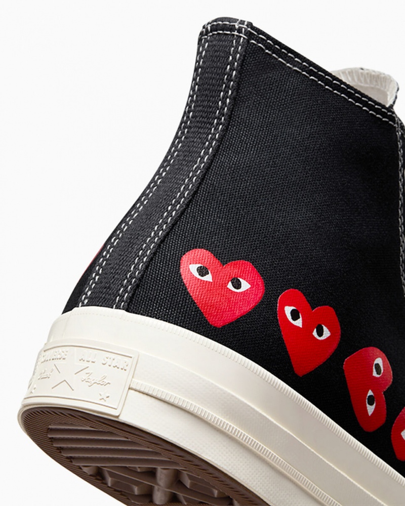 Converse Converse x Comme des Garçons PLAY Chuck 70 Multi Heart Pretas Vermelhas | 4063-VUQKE